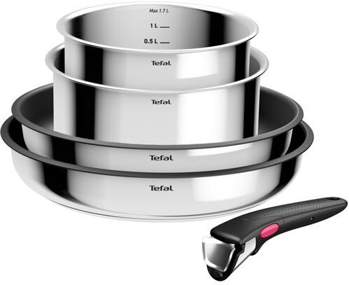 Tefal Conjunto de Caçarolas 16  18 + Frigideiras 24  26 AA  L881S504 Ingenio Cook Eat - Aço inoxidável