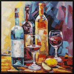 Gemälde WEINLAUNE (BHT 62,50x62,50x4,50 cm) - bunt - BHT 62,50x62,50x4,50 cm