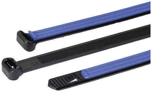 HellermannTyton 111-50001 SGT100S-PA66HIRHSUV/TPE-BK/BU Kabelbinder 12.7mm Schwarz/Blau