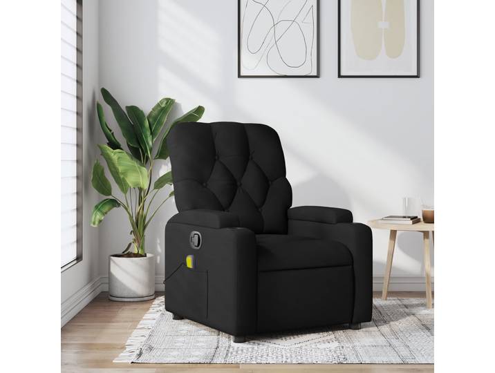 vidaXL Massage-Relaxsessel, schwarzer Stoff