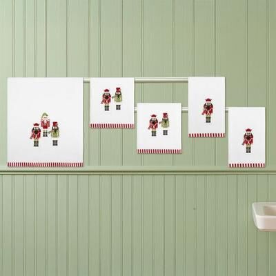 Avanti Linens, Inc Peppermint Nutcracker Bath Towel Set Red/Green Bath Hand Fingertip, Bath Hand Fingertip, Red/Green
