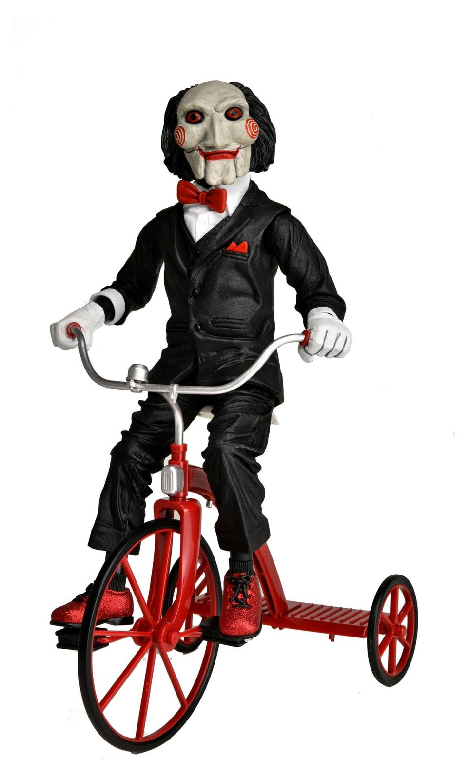 NECA Billy the Puppet met driewieler en geluidseffecten, Multicolor, Hoogte: 30 cm