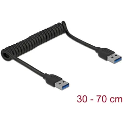 DELOCK USB 5 Gbps Spiralkabel Typ-A Stecker zu Typ-A Stecker