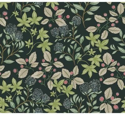 A-Street Prints Mildred Evergreen Botanical Trail Wallpaper