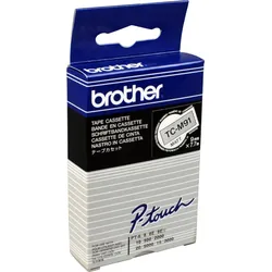Brother P-Touch Band TC-M91 schwarz auf transparent matt 9mm x 7,7m laminiert