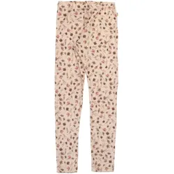 Joha Woll-Leggings Blumen, rosa | mehrfarbig, 80