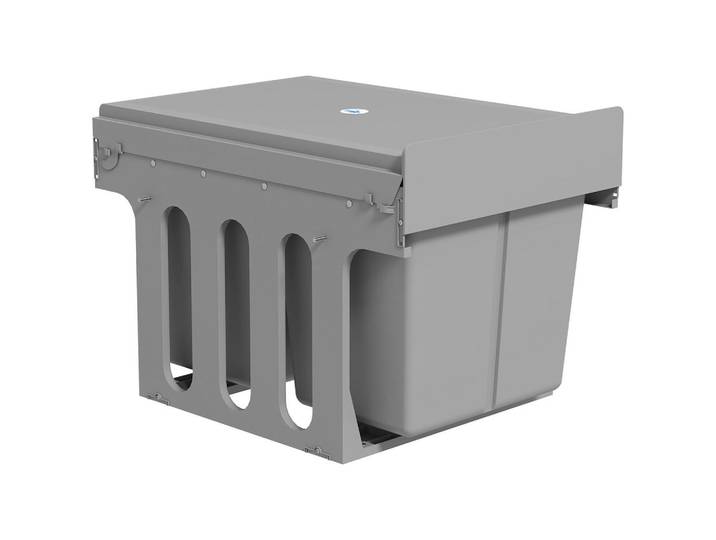 Homcom Abfallbehälter Kunststoff Metall Hellgrau, 34.3x35.1x48 cm, Haushalt & Reinigung, Reinigung, Mülleimer & Abfallsammler