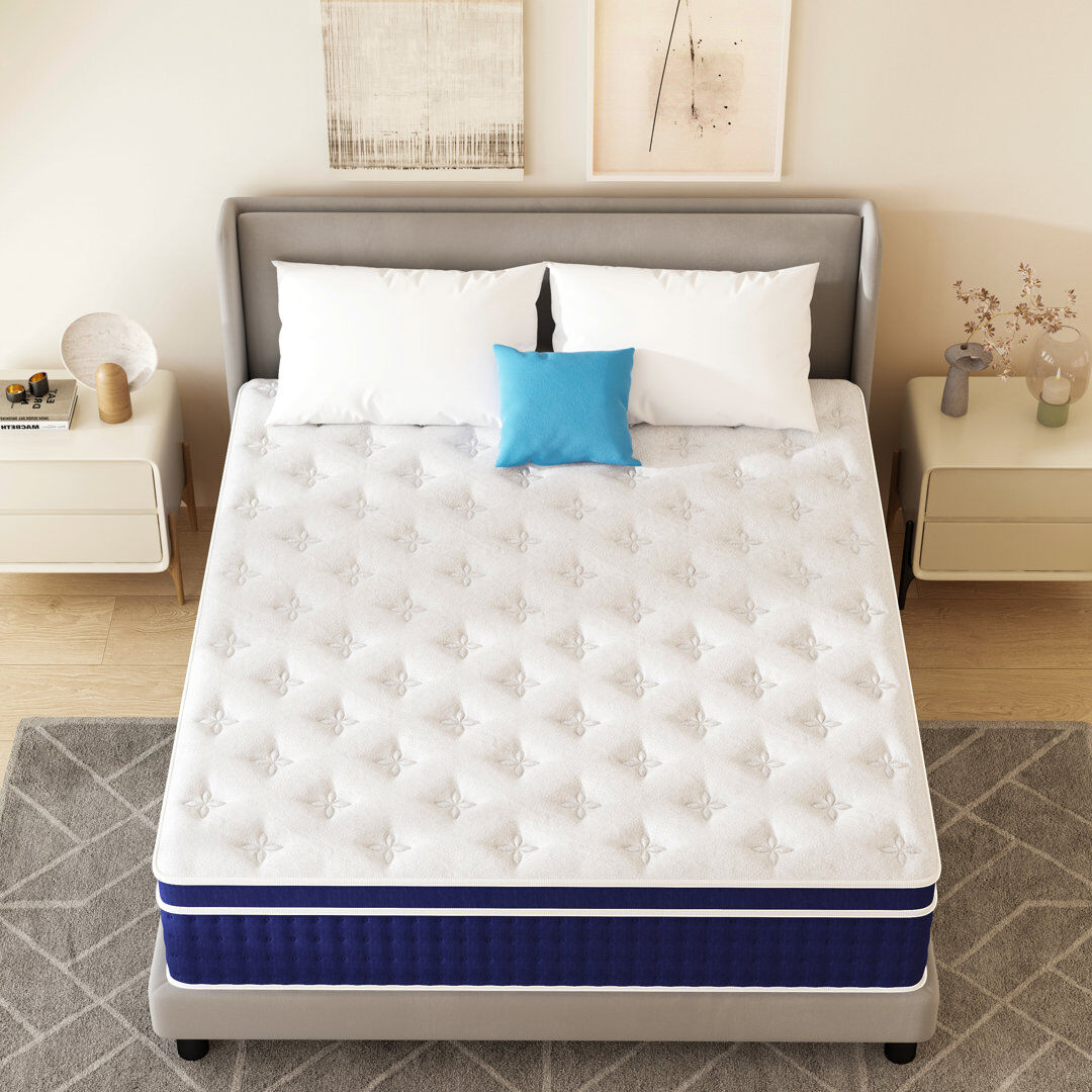 White Noise Creevery 30cm Memory Foam Pocket Sprung Mattress 7-Zones Support 2000 Mattress Double (4'6)