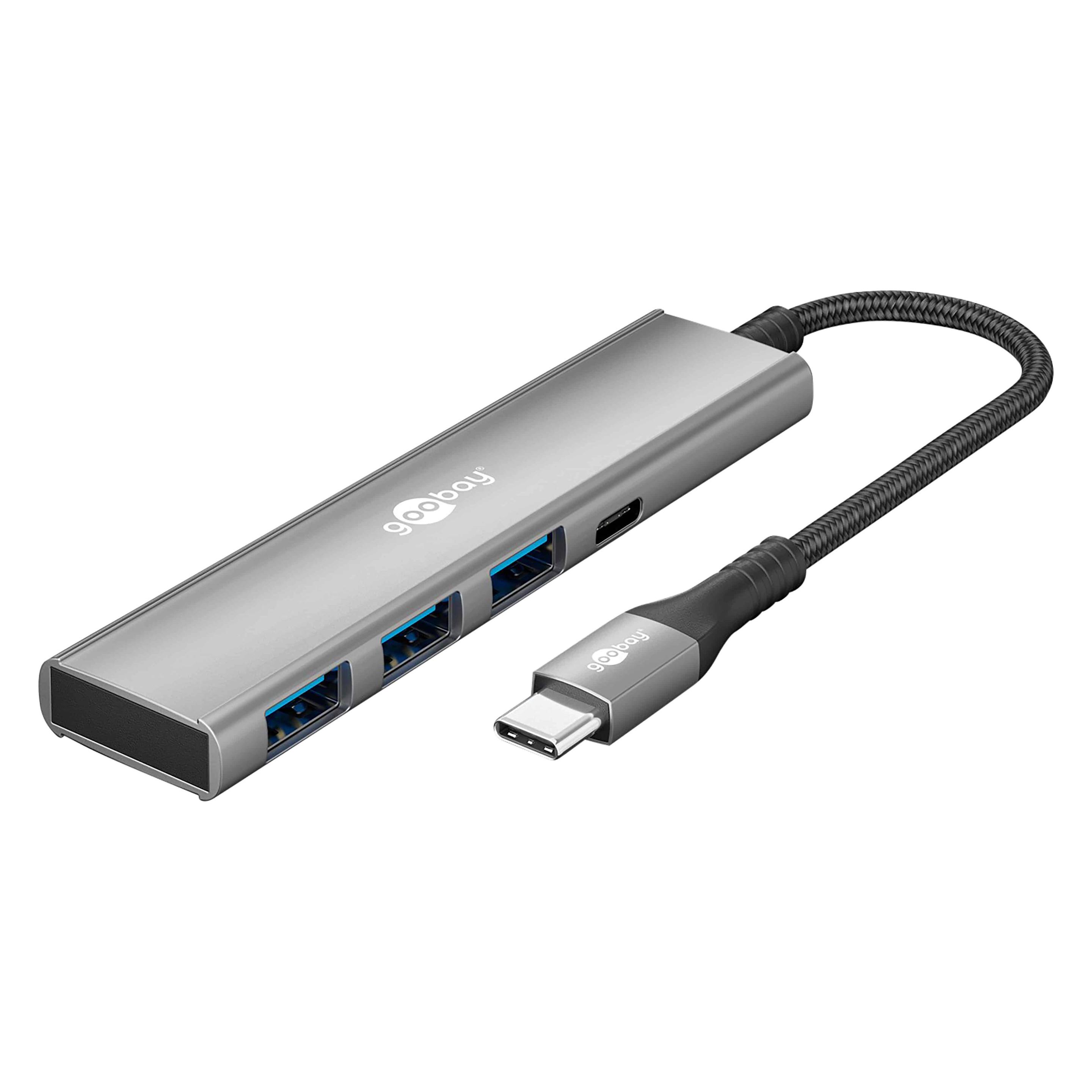 Goobay Slim 4-Port USB-Hub, USB-C auf USB-C/USB-A, 5 Gbit/s (USB-C, 4 Ports) (76562)