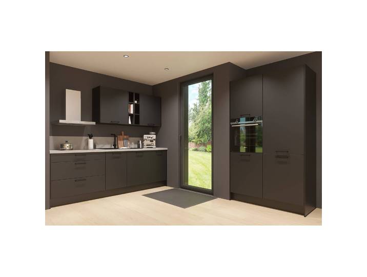 Küchenzeile ConceptC II 217 x 60cm Ausrichtung rechts Schwarz/Schwarz/Beton Dekor Siemens