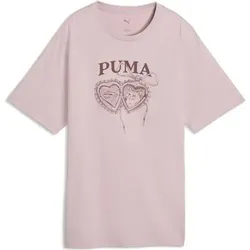 Puma Damen Freizeit / Mode Sommer GJ T-Shirts / Tanks T-Shirts/Tanks ku.Arm Da GRAPHICS Relaxed Charm Tee, Größe XS in Pink Pink