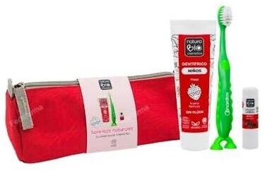 NaturaBIO Cosmetics Red Children's Oral Hygiene Set, 4 Pieces