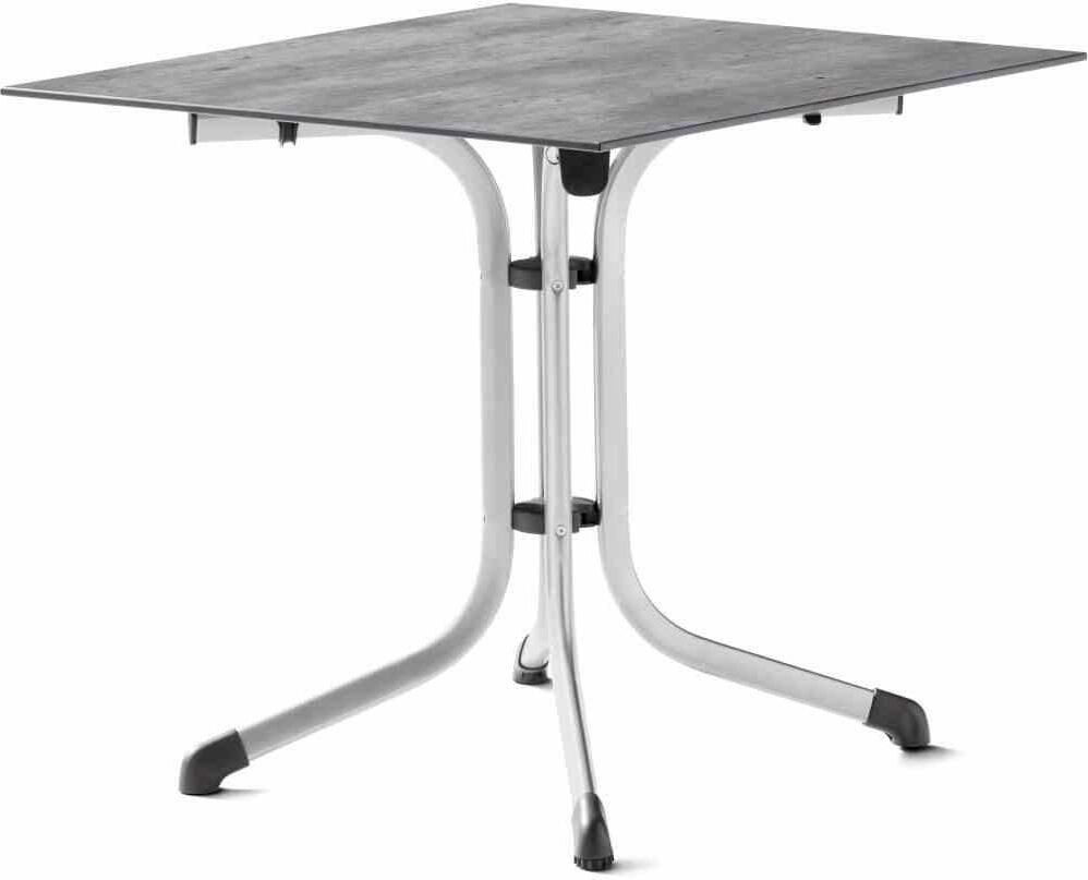 Klapptisch Sieger 80 x 80 x 73 cm Metall quadratisch eisengrau graphit