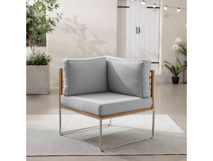 Fauteuil d’angle 70 x 74 x 70cm Marron/Gris/Gris lumineux