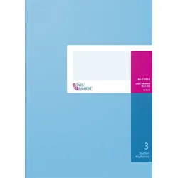 Spaltenbuch A4 mit Kopfleiste 3 Spalten 40 Blatt hellblau Packung mit 5 Stück
