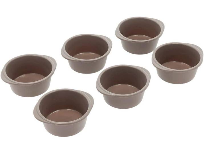 Muffinform Muffin Backform Swirl, Silikon, Latte, für 6 Muffins , braun (beige), B:9cm L:10cm Ø:9cm, Küchenformen, Muffinform