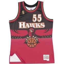 Mitchell & Ness, Herren, Sportshirt, NBA Atlanta Hawks Dikembe Mutombo Trikot Herren (M), Rot, Schwarz