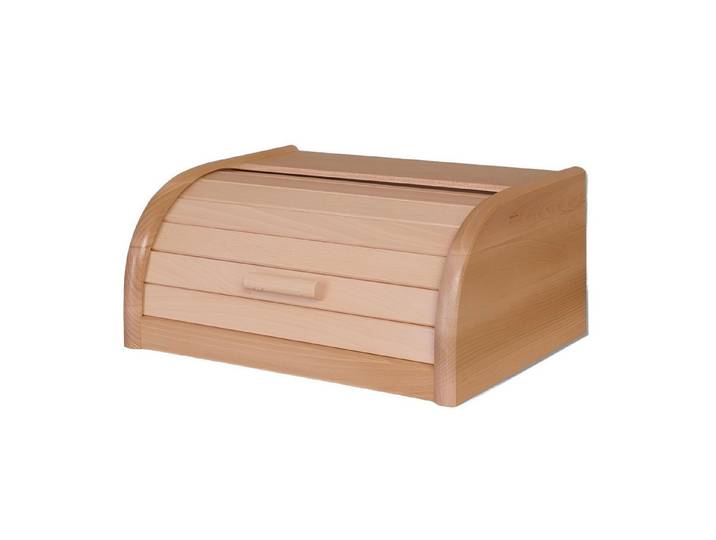 Xlmoebel Brotkasten Brotkasten aus Buchenholz mit Rollklappenmechanismus, Holz, (Brot-Box), Hergestellt in Europa