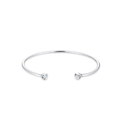 Armreif ELLI "Armband Armreif Trend Kristalle 925 Silber" Gr. 170, weiß, Armbänder, Damen, Silber 925 (Sterlingsilber), Armreif