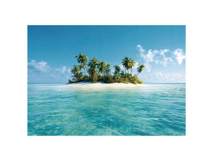Wallarena Fototapete Strand Insel Blau 400x280 cm, Mehrfarbig, Papier, Uni, Rechteckig, 400x280 cm, Tapeten & Wandverkleidungen, Fototapeten