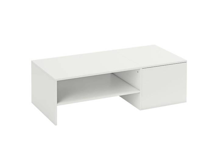 Homcom Kaffeetisch Spanplatte Weiß, Holzwerkstoff, Rechteckig, 52x36x110 cm, Wohnzimmer, Wohnzimmertische, Beistelltisch