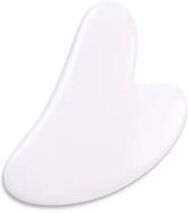 Uplifted Finds Natural Resin Facial Roller And Heart Shaped Gua Sha Scraper Set white Scraping Board