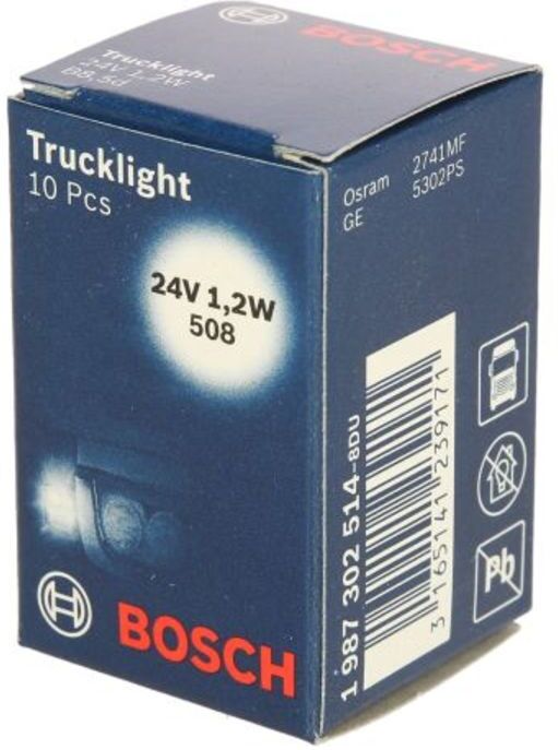 Bosch Lampada secondaria PBX5 Trucklight 24V, 1,2W, 10 Pezzo