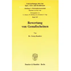 Bewertung von Genussscheinen., Fachbücher von Georg Kanders