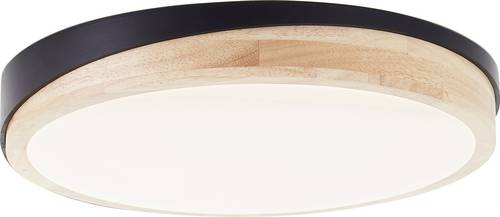 Brilliant G80845/76 Baarlo LED-Deckenleuchte LED LED fest eingebaut 24W Schwarz (matt), Holz