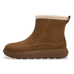 Fitflop für Damen. ABS-E48 Iq-Comff Stiefeletten aus Leder in Braun (37), Wohnung, Reißverschluss, Lässig