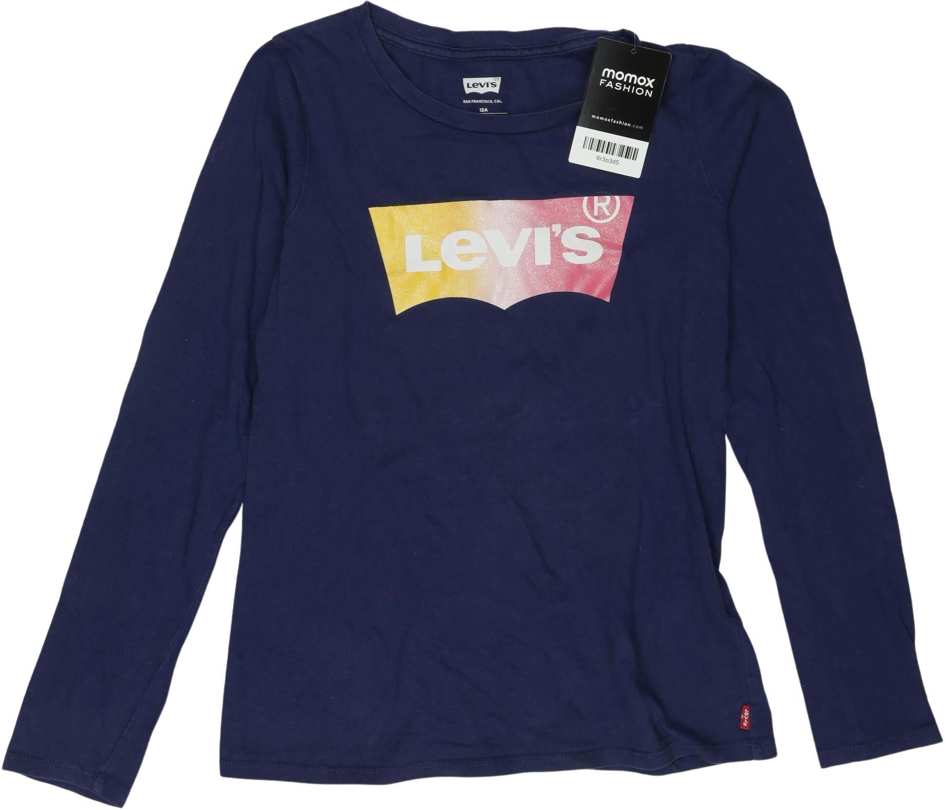 Levis Mädchen Langarmshirt, Marineblau, Gr. EU 152, Baumwolle - Second Hand