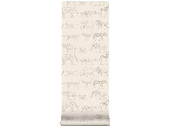 Boutique Vliestapete Safari 1000x53cm, Taupe, Beige, Papier, Kunststoff, Tiere, Rechteckig, 53x1000 cm, Tapeten & Wandverkleidungen, Vliestapeten