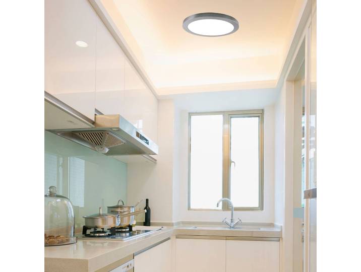 Näve LED Deckenlampe Bonus, alu / grau / zink, für Wohn- / Esszimmer, Aluminium, Modern, LED Deckenleuchte