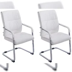 CLP 2er Set Freischwinger XXL Anubis Kunstleder weiß