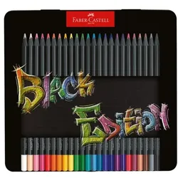 Faber-Castell Buntstifte »Black Edition« 24 Stück im Metalletui schwarz
