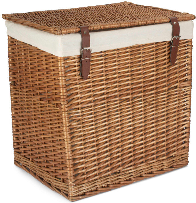 Bay Isle Home Wicker Laundry Hamper Basket with Lining Natural 50cm H x 46cm W x 37cm D