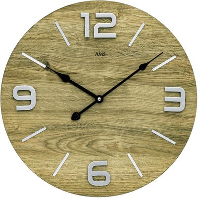 Wanduhr AMS, bunt, Wanduhren, Ø 40cm, Wanduhr, Quarzuhr, Holz, Wohnzimmer, Esszimmer, Küche, Arbeitszimmer, Büro