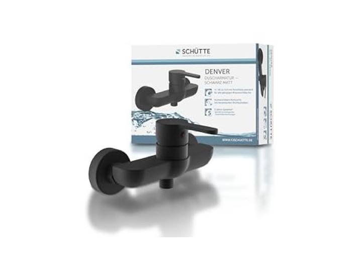 SCHÜTTE Denver Robinet de Douche en Laiton Noir 183 x 97 x 119 mm