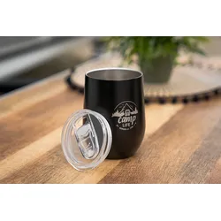 Camplife Edelstahl Thermo-Trinkbecher mit Deckel 360 ml schwarz
