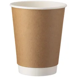VEPATIM 125x Kaffeebecher CoffeeToGo Pappbecher Kraft Doppelwand braun 300ml
