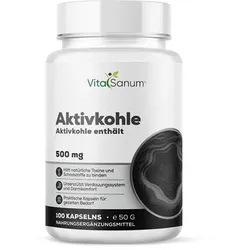 VitaSanum® Aktivkohle – 1000 mg Tagesportion (2 Kapseln)