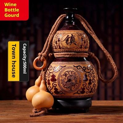 Uplift Picks Natural Gourd Bottle Handcrafted Wine Flask Portable Whiskey Container a 500 Ml