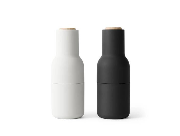 Audo - Bottle Grinder Salz- und Pfeffermühlen Set, ash / carbon (Holzdeckel)