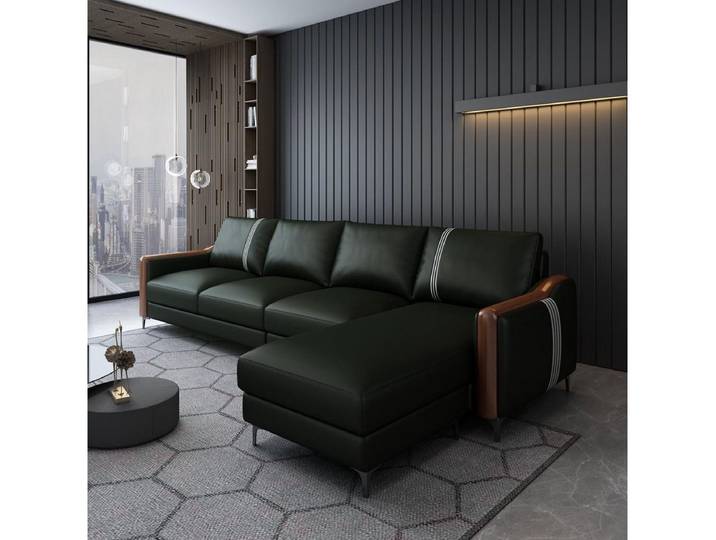 Xlmoebel Ecksofa Leder-Ecksofa in modernem Design mit Wohnlandschaftsstil, Ecksofa, Hergestellt in Europa