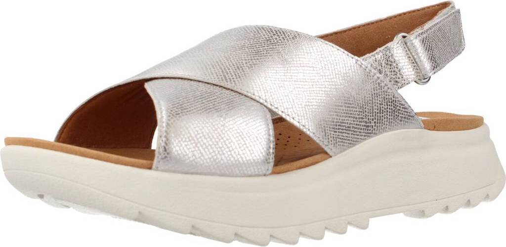 Clarks Damen Sandalen DASHLITE WISH aus Glattleder, verstellbar mit Klettverschluss