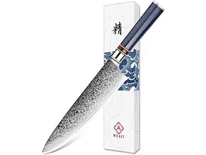 WeKit Küchenmesser Damastmesser 20,32 cm kochmesser Scharfes Japanisches messer VG-10 Stahl Profi Chefmesser mit ergonomische Superior zum Schneiden Gemüse Fleisch für Häuser fleischmesser