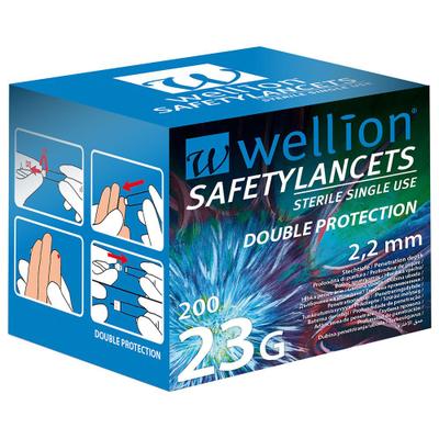 Wellion Safetylancets 23 G Sicherheitseinmallanz. 200 St Lanzetten