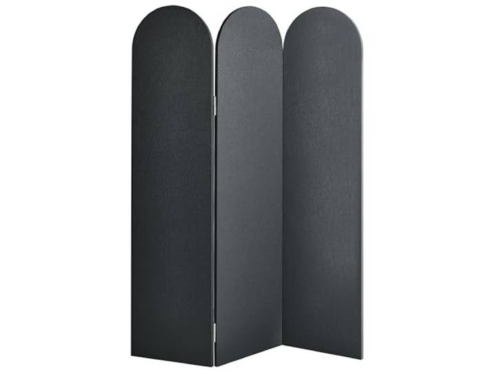 Beliani Akustik Büro Raumteiler 3-teilig 160x120 cm aus Stoff und Stahl dunkelgrau Slimmy