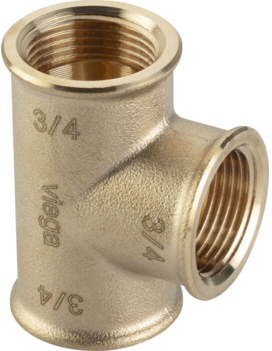 Viega T-Stück 264444 Rp 1/2 x Rp 3/8 x Rp 1/2, Rotguss
