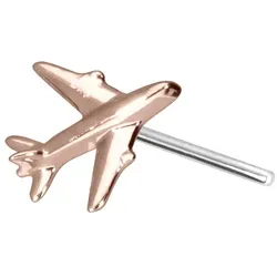 14 Karat Gold Aufsatz mit Titan Push Pin FLUGZEUG